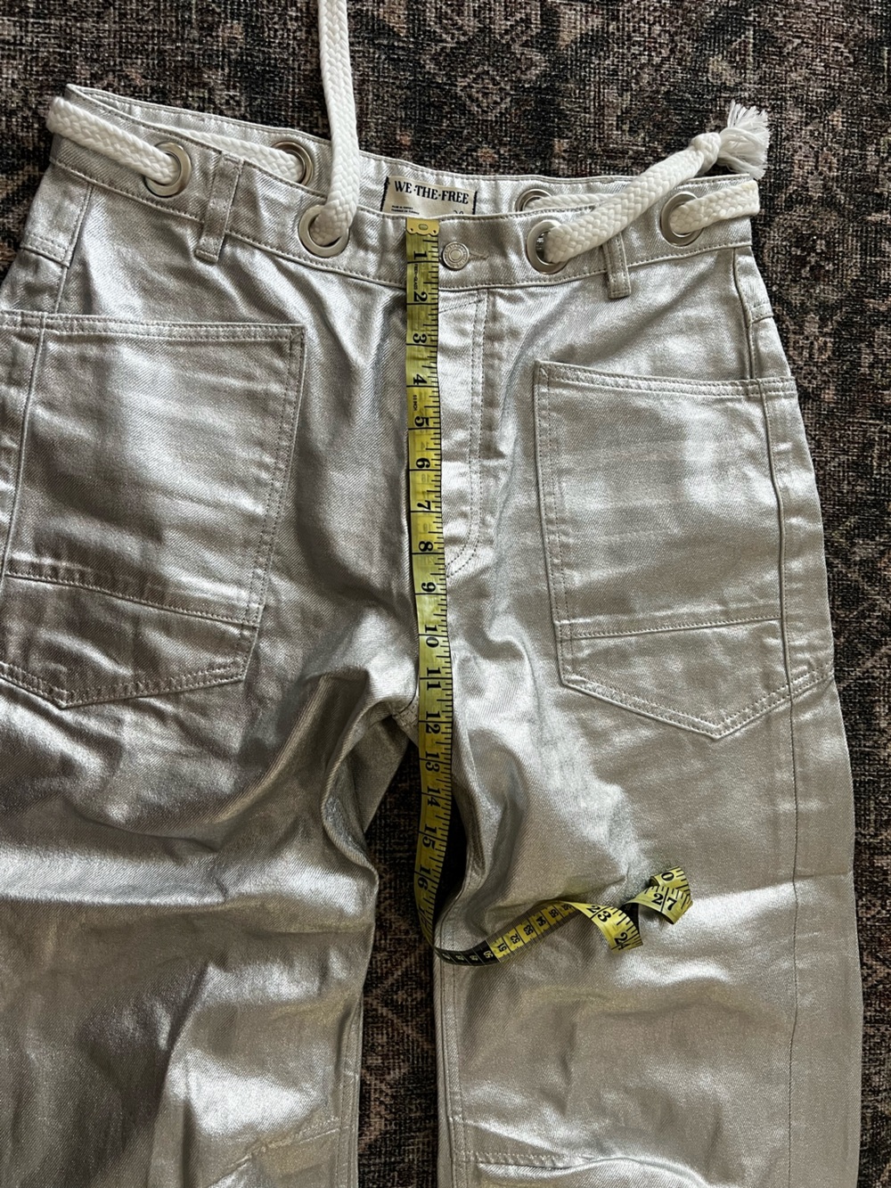 Free People Moxie Metallic Barrel Jeans - Picture 8 of 9